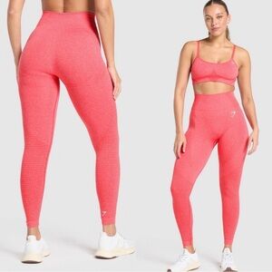Gymshark Vital Seamless Leggings Hot Coral Pink/Red - Sz. L